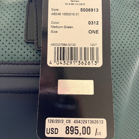 Escada Sport designed by Jonathan Saunders Bag Medium Green - Picture 9 of 14